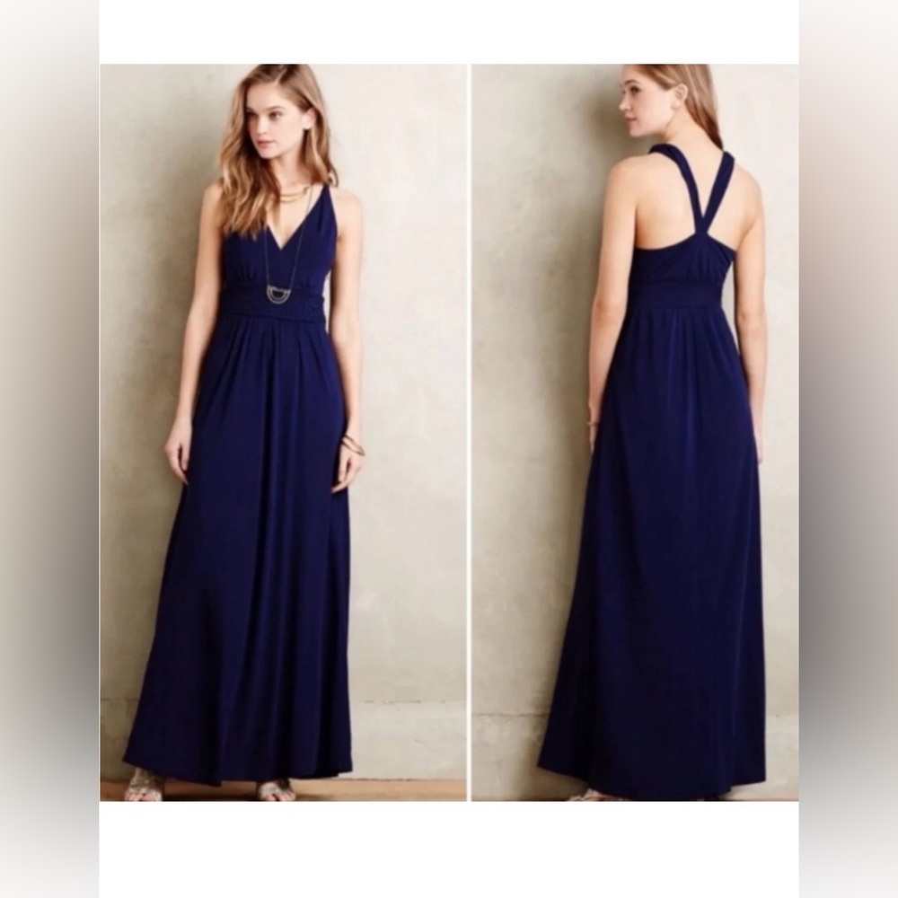 Anthropologie Maeve Yuma Maxi Dress Size 0 Blue